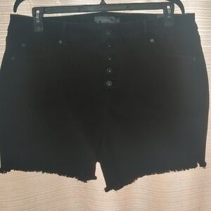 torrid Black High-Rise Button-Front Jean Shorts